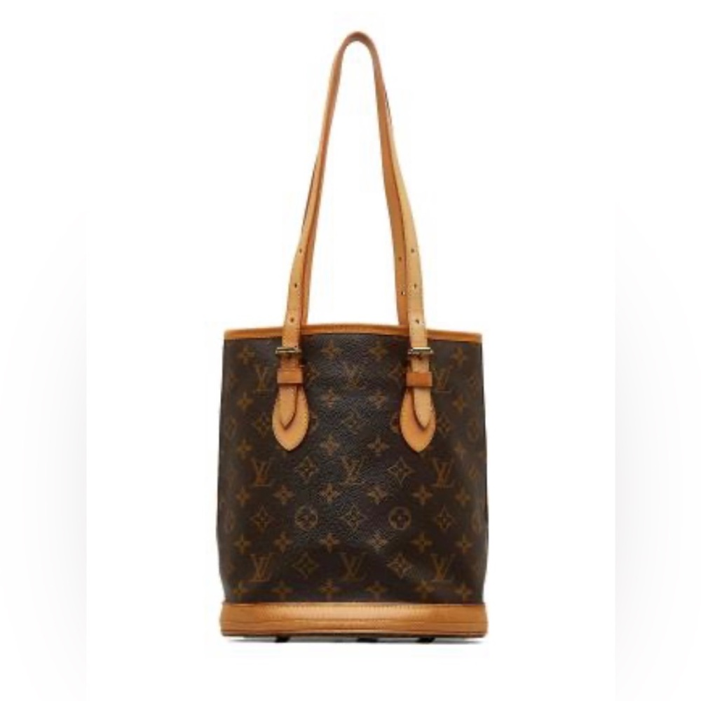 Original Louis Vuitton Tote Bag Monogram Petit Baguette Brown Ladies with duster